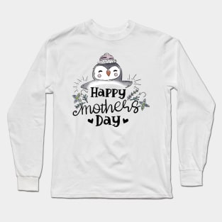 I Love My Mama Penguin Cute Happy Mothers Day Gift Long Sleeve T-Shirt